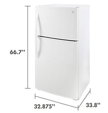 Load image into Gallery viewer, Kenmore Top-Freezer Refrigerator with LED Lighting and 20.8 Cubic Ft. Total Capacity, White