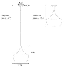 Load image into Gallery viewer, Kira Home Ava 12" Modern Industrial Schoolhouse Pendant Light with Clear Wine Glass Style Shade, Adjustable Hanging Height, Brushed Nickel Finish