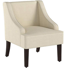 Load image into Gallery viewer, HomePop Velvet Swoop Arm Accent Chair, Cream