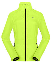 Load image into Gallery viewer, Shelcup Women's Packable Windbreaker Jacket, Lightweight and Visible, Active Cycling Running Skin Coat, Fluorescent green L