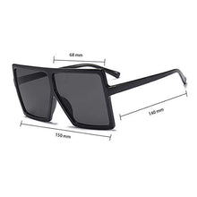 Load image into Gallery viewer, JUSLINK Oversized Sunglasses for Women Men, Square Flat Top Fashion Shades (Black)