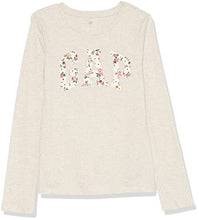 Load image into Gallery viewer, GAP Girls Long Sleeve Logo T-Shirt T Shirt, B2621, X-Small US Grey