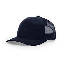 Load image into Gallery viewer, Richardson Unisex 112 Trucker Adjustable Snapback Baseball Cap, Solid Navy, One Size Fits Most