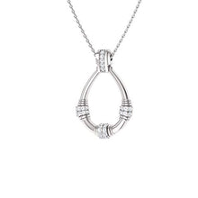 Load image into Gallery viewer, Diamondere Natural and Certified Diamond Drop Shape Petite Necklace in 14k White Gold | 0.22 Carat Pendant with Chain