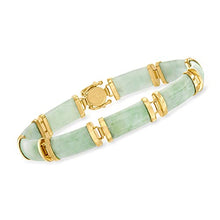 Load image into Gallery viewer, Ross-Simons Good Fortune Jade Bracelet in 18kt Gold Over Sterling