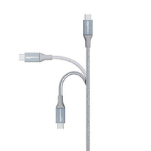Load image into Gallery viewer, Amazon Basics Double Braided Nylon USB Type-C to Micro-B 2.0 Male Charger Cable | 1 foot, Dark Gray