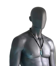 Load image into Gallery viewer, Native American Inspired Yoga Long Shambhala Beaded Necklace for Men – Blue Howlite Black Onyx Labradorite