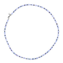 Load image into Gallery viewer, Carolyn Pollack Sterling Silver Blue Lace Agate and Peacock Pearl Gemstone Beaded Necklace 24 Inch