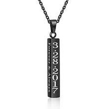 Load image into Gallery viewer, Love Jewelry Personalized Couple Stainless Steel Necklace Engraved Initial Name Vertical Bar Necklace Birthday Gift (Black)