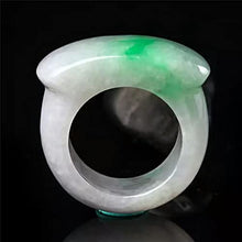 Load image into Gallery viewer, CAOMIAN Green Jade Ring Natural Jade Gift Peculiar Emerald Rings Men Women Rings Jade Jewelry (Ring Size : 12)