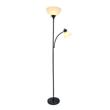 Load image into Gallery viewer, Simple Designs Home LF2000-BLK Mother-Daughter Floor Lamp with Reading Light, 71 x 20.47 x 11.35 inches, Black