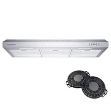Load image into Gallery viewer, CIARRA CAS75918A 30 inch Range Hood with CACF006 Carbon Filters, Stainless Steel Stove Vent Hood for Kitchen