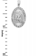 Load image into Gallery viewer, 925 Sterling Silver St Christopher Medal Patron Saint of Travelers Catholic Protection Necklace, 16"