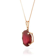 Load image into Gallery viewer, Galaxy Gold 7.7 ct 14k 18" Solid Rose Gold Necklace Oval-shaped Ruby Pendant