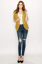 Load image into Gallery viewer, LL WSK1528 Womens Short Sleeve Open-Front Batwing Cardigan - Made in USA XL Mustard