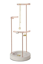 Load image into Gallery viewer, Umbra Tesora 3-Tier Jewelry Stand, Earring Holder, Accessory Organizer and Display, Concrete/Copper