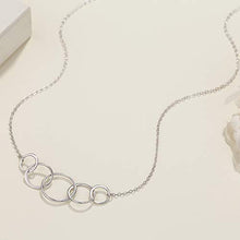 Load image into Gallery viewer, 50th Birthday Gifts for Women - Sterling Silver Infinity 5 Circle 5 Decades Necklace, Mom Gifts, Mothers Day Jewelry Birthday Gift