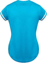 Load image into Gallery viewer, Hat and Beyond Womens Baseball Button Down Tee Short Sleeve Softball Jersey Active T Shirts (X-Large, 3up01 Turquoise/White)