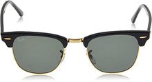 Load image into Gallery viewer, Ray-Ban RB3016 Clubmaster Polarized Square Sunglasses, Black/G-15 Green, 49 mm