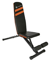 Load image into Gallery viewer, GYMENIST Exercise Bench Adjustable Foldable Compact Workout Weight Bench Easy to Carry NO Assembly Needed, Black-Orange (FOLD-110B)