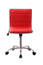 Load image into Gallery viewer, PU Leather Hydraulic Lift Adjustable Height Swivel Office Desk Chair Red (1804-5)