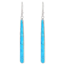 Load image into Gallery viewer, Turquoise Earrings in Sterling Silver & Genuine Turquoise (2.5" Long)