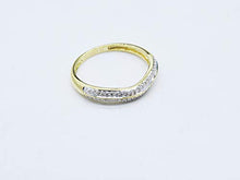 Load image into Gallery viewer, Dazzlingrock Collection 0.20 Carat (ctw) 14K Round White Diamond Ladies Double Row Curved Anniversary Wedding Band 1/5 CT, Yellow Gold, Size 7