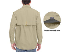 Load image into Gallery viewer, Little Donkey Andy Men's Long Sleeve Fishing Shirt with Detachable Sleeves, Breathable and Fast Dry Pale Khaki S