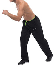 Load image into Gallery viewer, CENFOR Men's Sweatpant with Pockets Open Bottom Athletic Pants for Jogging, Workout, Gym, Running, Hiking, Training(Black,S)