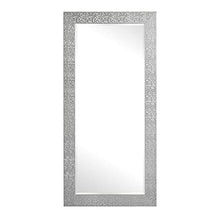 Load image into Gallery viewer, Mosaic Style Full Length Mirror Standing Hanging or Leaning Against Wall, Large Rectangle Free Standing Full Body Dressing Mirror, Wall-Mounted / Floor Mirror for Living Room - 31.5"W x 65.5"H, Silver