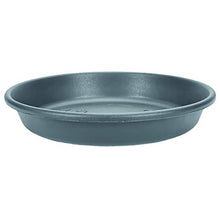 Load image into Gallery viewer, 14" Round Classic Saucer - The HC Companies 13.88"x13.88"x2.5" Round Plastic Classic Saucer to Prevent Drips/Spills Indoor & Outdoor in Warm Gray Color, Pairs with 14" Round Classic Warm Gray Planter