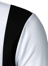 Load image into Gallery viewer, HOOD CREW Mens Long Sleeve Polo Shirts Fashion Color Block Zipper T Shirts White L