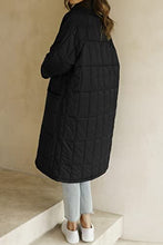 Load image into Gallery viewer, ZESICA Women's Button Down Quilted Coat Winter Long Sleeve Stand Collar Oversized Puffer Jacket Outerwear with Pockets,Black,Large