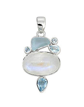 Load image into Gallery viewer, YoTreasure Solid 925 Sterling Silver Moonstone Chain Pendant 1.65"