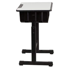 Load image into Gallery viewer, Flash Furniture Student Desk with Grey Top and Adjustable Height Black Pedestal Frame