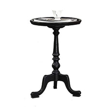 Load image into Gallery viewer, YUMEIGE-Tables Oak Tray Small Round End Table, Rustic Side Table, Solid Wood Mini Side Table, Pedestal Tables/Flower Stand, 3 Colors Coffee Table (Color : Black, Size : 15.3515.3522.04in)
