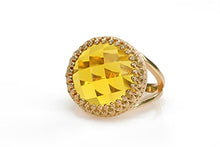 Load image into Gallery viewer, Elegant November Birthstone Ring by Anemone Jewelry - Classy 16mm Citrine Gem in 925 Sterling Silver - Handmade Citrine Ring - Perfect for Any Occasion - Free Box
