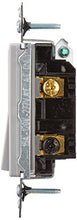 Load image into Gallery viewer, Leviton 5603-2GY 15 Amp, 120/277 Volt, Decora Rocker 3-Way AC Quiet Switch, Residential Grade, Grounding, Gray