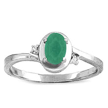 Load image into Gallery viewer, Galaxy Gold GG 14k White Gold Ring w/Natural Diamonds And Emerald - Size 9.0