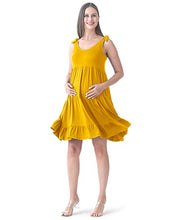 Load image into Gallery viewer, Rnxrbb Summer Maternity Dress Casual Sundress Cute Tank Maternity Sleeveless Short Clothes for Beach Daily Wear,Ginger Yellow M