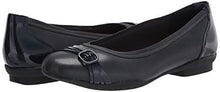 Load image into Gallery viewer, Clarks Women's Sara Tulip Ballet Flat, Navy Leather/Patent Combi, 10