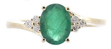 Load image into Gallery viewer, Gin & Grace 14K Yellow Gold Natural Diamond (I1,I2) & Emerald Statement Ring for Women
