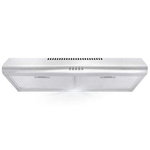 Load image into Gallery viewer, Cosmo COS-5MU30 30 in. Under Cabinet Range Hood Ductless Convertible Duct, Slim Kitchen Stove Vent with, 3 Speed Exhaust Fan, Reusable Filter and LED Lights in Stainless Steel, 30 inch