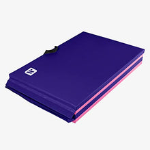 Load image into Gallery viewer, We Sell Mats 4 ft x 10 ft x 2 in Personal Fitness & Exercise Mat, Lightweight and Folds for Carrying, Purple/Pink