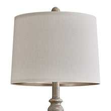 Load image into Gallery viewer, OYEARS Table Lamp 3-Way Dimmable Touch Control Lamp with Dual USB Charging Ports for Lamp Set of 2 Living Room Bedroom Rustic Modern Farmhouse Vintage 27.76”H Grey Resin Bedside Lamp 2 Bulbs