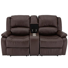 Load image into Gallery viewer, RecPro Charles Collection | 67" Double Recliner RV Sofa & Console | RV Zero Wall Loveseat | Wall Hugger Recliner | RV Theater Seating | RV Furniture | RV Living Room (Slideout) Furniture | Mahogany
