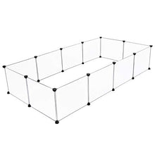 Load image into Gallery viewer, HUALIAN Pets Playpen, DIY Plastic Exercise Modular Enclosure Pet Run, Crate Kennel Cage for Guinea Pig, Rabbit, Hamster Playpen 12 Panels, 35cm x 45 cm