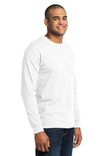Load image into Gallery viewer, Port & Company Men's Long Sleeve 50/50 Cotton/Poly T Shirt M White