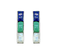 Load image into Gallery viewer, YoTreasure Lapis Moonstone Turquoise Solid 925 Sterling Silver Stud Earrings