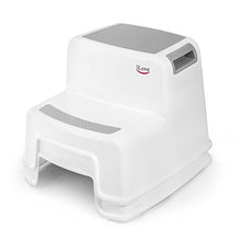 Load image into Gallery viewer, 2 Step Stool for Kids (Gray 2 Pack) | Toddler Stool for Toilet Potty Training | Slip Resistant Soft Grip for Safety as Bathroom Potty Stool & Kitchen Step Stool | Dual Height & Wide Two Step | iLove